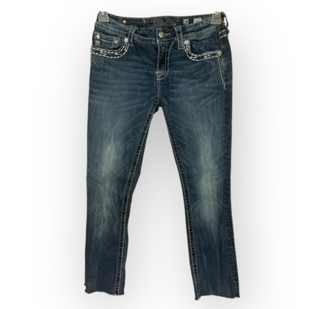 Miss Me Women’s 28 Signature Straight Bling Blue Jeans